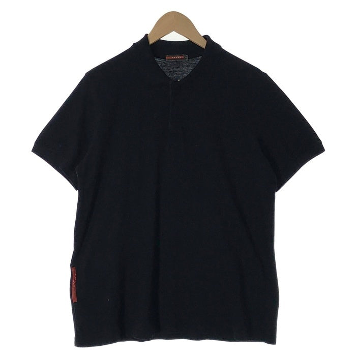PRADA SPORT プラダスポーツ コットン 半袖ポロシャツ ブラック Size L 福生店