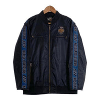 Harley-Davidson ハーレーダビッドソン 115周年記念 ナイロン レーシングジャケット サイドライン ブラック Size L 福生店