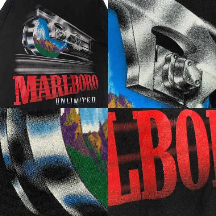 90's Marlboro マルボロ RAILROAD トレイン プリント ポケットTシャツ ブラック Size F 福生店