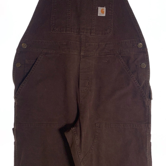 CARHARTT カーハート CANVAS BIB OVERALL キャンバス オーバーオール ブラウン OR2438-W コロンビア製 Size M(8-10) 福生店