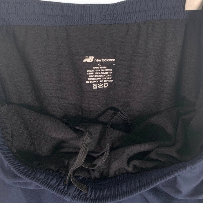 U.S.Navy new balance ニューバランス トレーニングショーツ ショートパンツ ネイビー リフレクタープリント USA製 Size XL 福生店