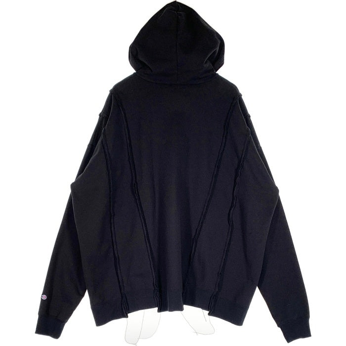 DISCOVERED ディスカバード DOCKING HOODIE ドッキングフーディー ジップアップパーカー ブラック チャンピオン別注 DC-B2-CU-12 Size 3 福生店