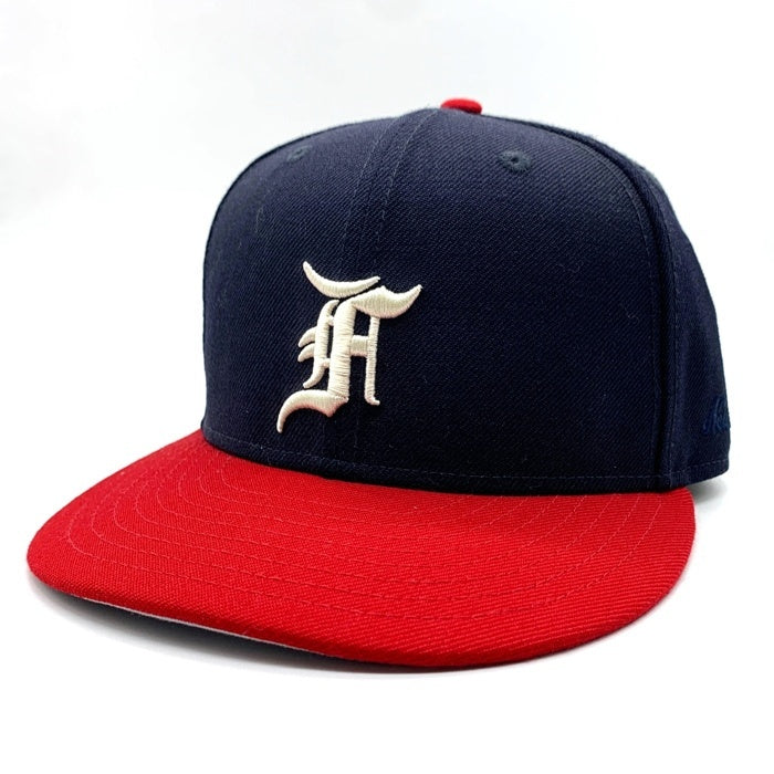 NEWERA ニューエラ FEAR OF GOD フィアオブゴット ESSENTIAL エッセンシャルズ ウール Atlanta Braves アトランタ ブレーブス 59FIFTY ベースボールキャップ ネイビー レッド Size 7 3/8 福生店