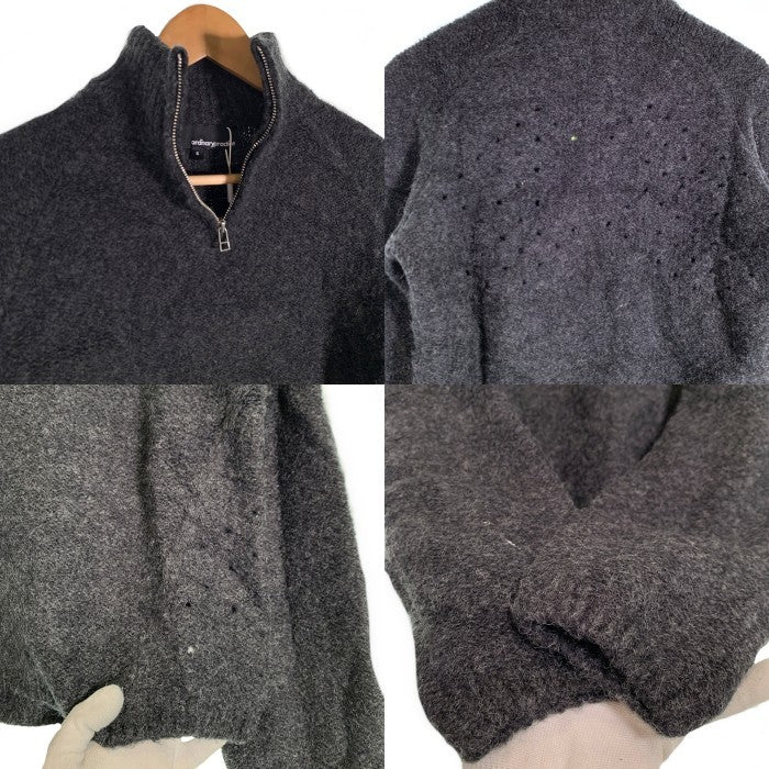 Ordnary Practice ハーフジップ アクリルニットセーター チャコールグレー Size S 福生店