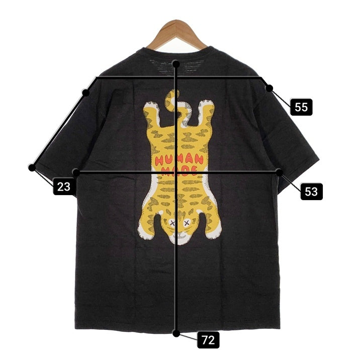 HUMAN MADE ヒューマンメイド 21SS KAWS カウズ T-SHIRT #4 Tシャツ ブラック タイガープリント XX22TE006 Size 2XL 福生店