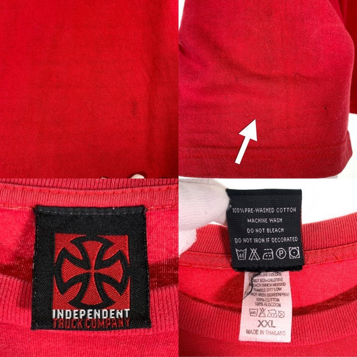 00's INDEPENDENT インデペンデント プリントTシャツ レッド アイアンクロス Size XXL 福生店