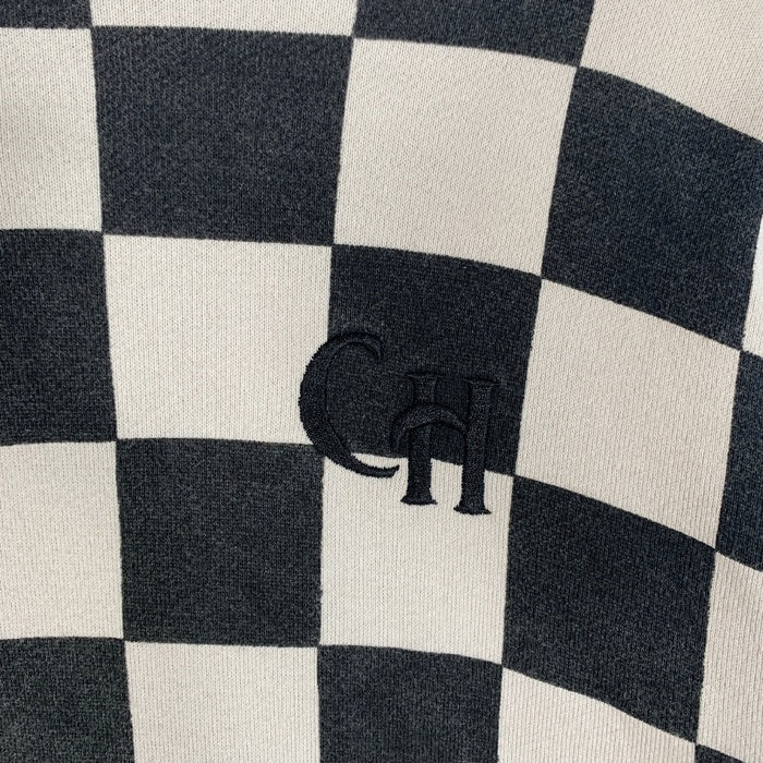 CAPTAINS HELM キャプテンズヘルム 24SS CHECKER HOODIE チェッカーフラッグ プルオーバースウェットパーカー ウォッシュ加工 ブラック ホワイト Size L 福生店