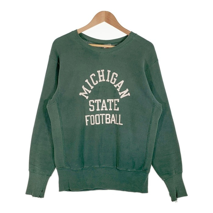 70's Champion チャンピオン REVERSE WEAVE リバースウィーブ MICHIGAN STATE FOOTBALL スウェットトレーナー グリーン 単色タグ Size M 福生店