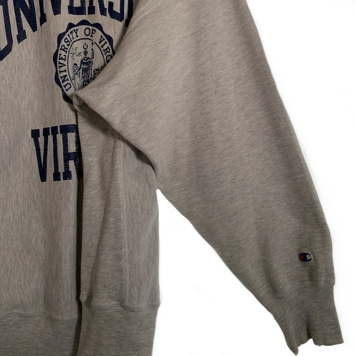 90`s Champion チャンピオン UNIVERSITY VIRGINIA リバースウィーブ プリント クルーネックスウェットトレーナー アッシュグレー Size L-XL 相当 福生店
