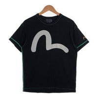 EVISU エヴィス カモメプリント Tシャツ ブラック ステッチグリーン Size 38 福生店