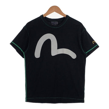 EVISU エヴィス カモメプリント Tシャツ ブラック ステッチグリーン Size 38 福生店