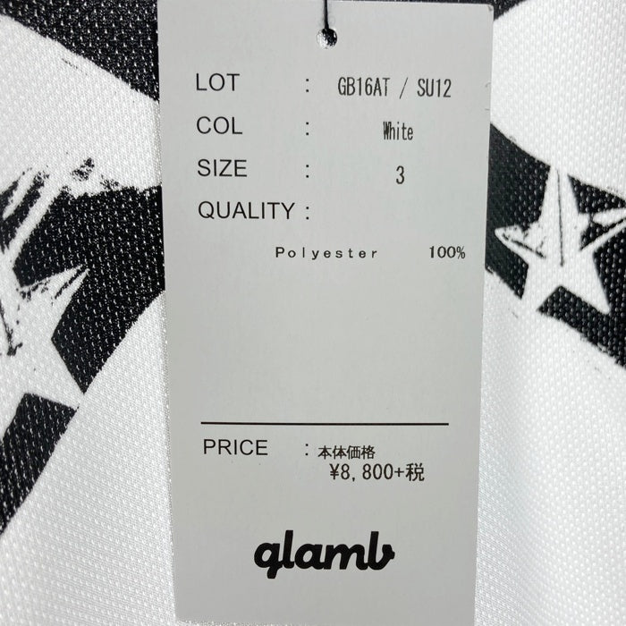 glamb グラム クロスボーン フットボールシャツ ホワイト GB16AT/SU12 Size 3 瑞穂店