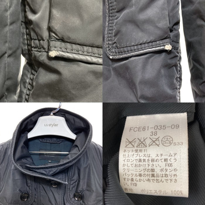 BURBERRY BLACK LABEL バーバリーブラックレーベル ロングダウン ブラック size38 瑞穂店