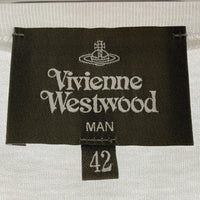 Vivienne Westwood MAN ヴィヴィアンウエストウッドマン シャツ袖 オーブ刺繍 切替 長袖カットソー ホワイト×ブルー size42 瑞穂店