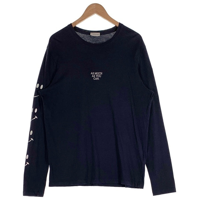 MONCLER モンクレール MAGLIA T-SHIRT M/LUNGA LS T-SHIRT AS MUCH AS YOU CAN ロンT ロングスリーブ 長袖 Tシャツ ネイビー 23997872CJNR Size L 福生店