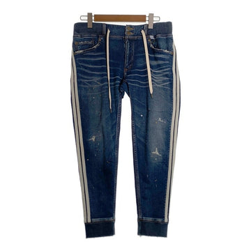TMT ティーエムティー 19AW SWEATLIKE-INDIGO DENIM TRACK PANT スウェットデニムトラックパンツ インディゴ ダメージ/ペンキ加工 TPT-F1903 Size L 福生店