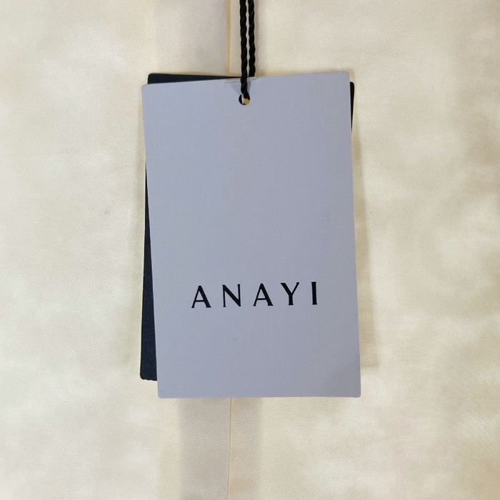 ANAYI アナイ ノーカラー フロント バックレース ウールジャケット ホワイト size38 瑞穂店