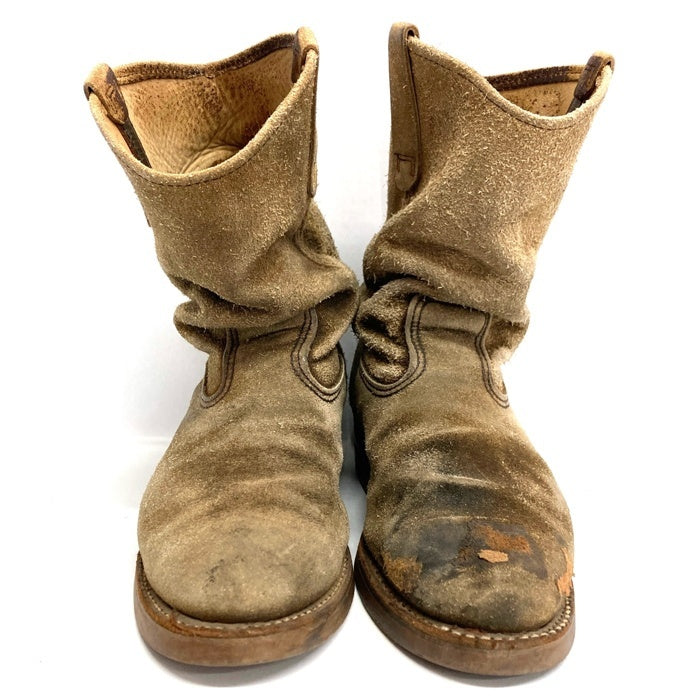RED WING レッドウィング 8156　サイド刺繍羽タグ ラフアウト ペコス ブーツ ブラウン size7.5E 瑞穂店