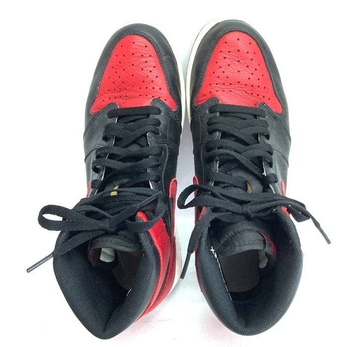 NIKE ナイキ AIR JORDAN 1 RETRO HIGH OG エアジョーダン1レトロハイ BRED ブレッド 2016 555088-001スニーカー ブラック×レッド size 28.5cm 瑞穂店