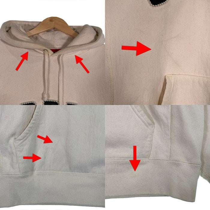 SUPREME シュプリーム 21AW Pearl Logo Hooded Sweatshirt パールロゴ プルオーバースウェットパーカー ホワイト Size M 福生店