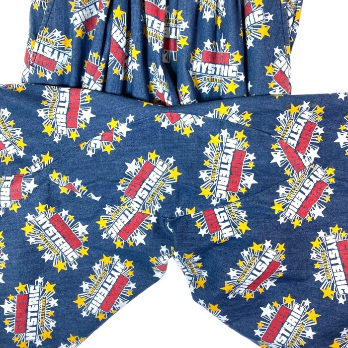 HYSTERIC GLAMOUR ヒステリックグラマー 01203AK04 SUPER HYSTERIC 総柄 デニム サルエル ワイド キュロットパンツ インディゴ×マルチカラー sizeM 瑞穂店
