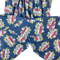 HYSTERIC GLAMOUR ヒステリックグラマー 01203AK04 SUPER HYSTERIC 総柄 デニム サルエル ワイド キュロットパンツ インディゴ×マルチカラー sizeM 瑞穂店