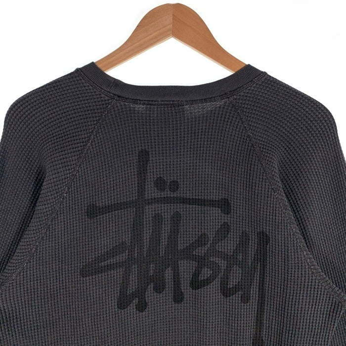 STUSSY ステューシー 24AW Raglan Thermal Basic Stock サーマル ロンT ロングスリーブ 長袖 Tシャツ チャコール Size S 福生店