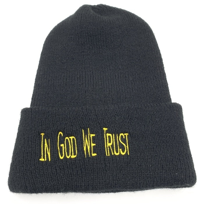 90's BRAND NUBIAN ブランド・ヌビアン IN GOD WE TRUST 刺繡 ビーニーキャップ ブラック HIP HOP 福生店