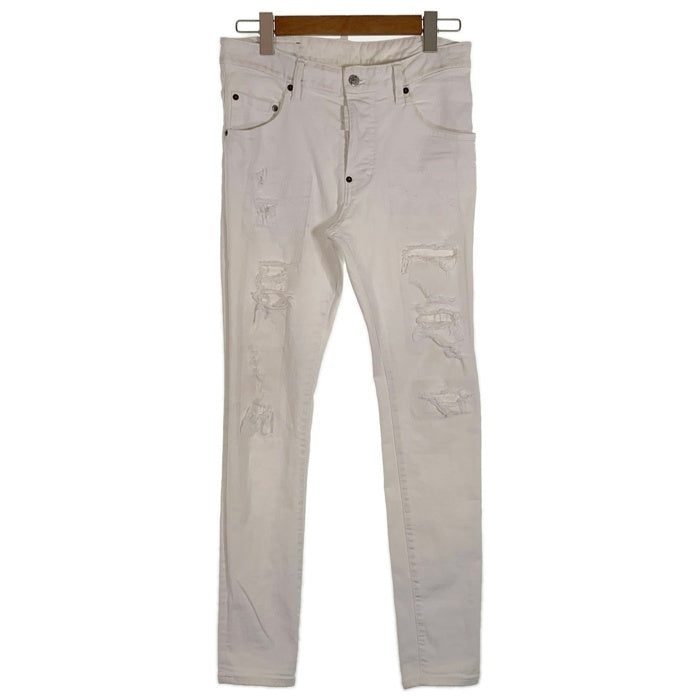 DSQUARED2 ディースクエアード ダメージ加工 スキニー デニムパンツ ホワイト Size 46 福生店