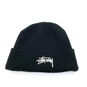 STUSSY ステューシー キャップ ストックロゴ ニット ビーニーUSA製 ブラック 瑞穂店