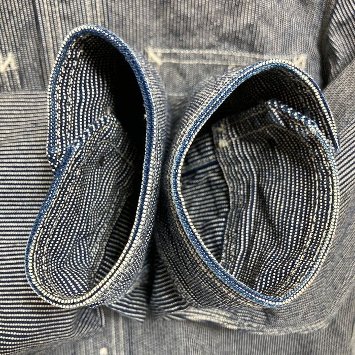 FLAT HEAD フラットヘッド ピンヒッコリー ワークシャツ ネイビー ホワイト CO-10W Size 36 瑞穂店