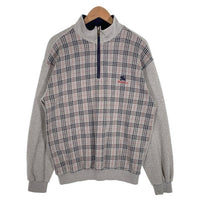 Burberrys バーバリー ハーフジップ プルオーバートップ グレー ノバチェック コットン イングランド製 Size L 福生店
