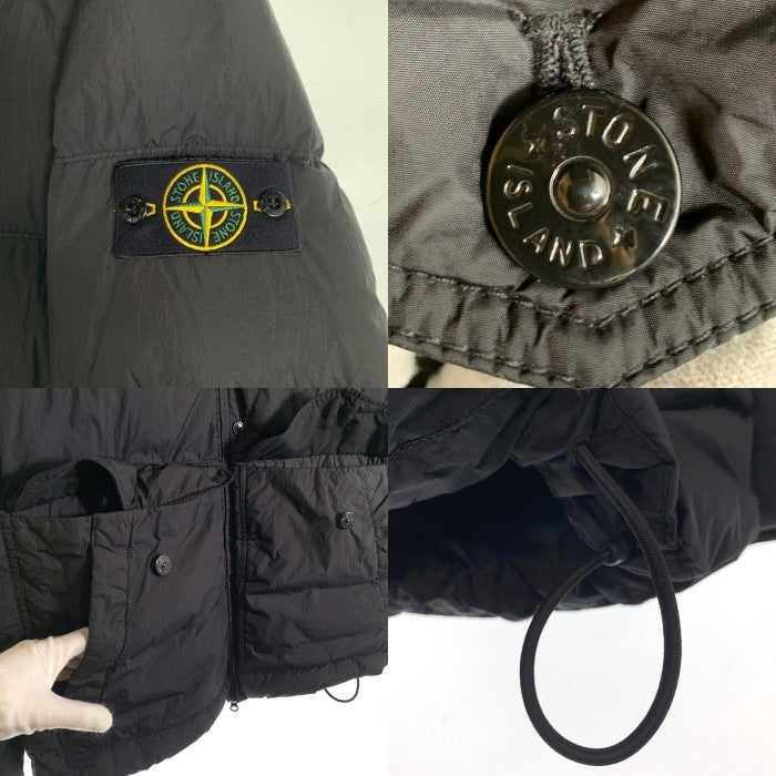 STONE ISLAND ストーンアイランド GARMENT DYED CRINKLE REPS R-NYLON DOWN ガーメントダイ リサイクルナイロン ダウンジャケット ブラック 811540723 10/2023 Size XL 福生店