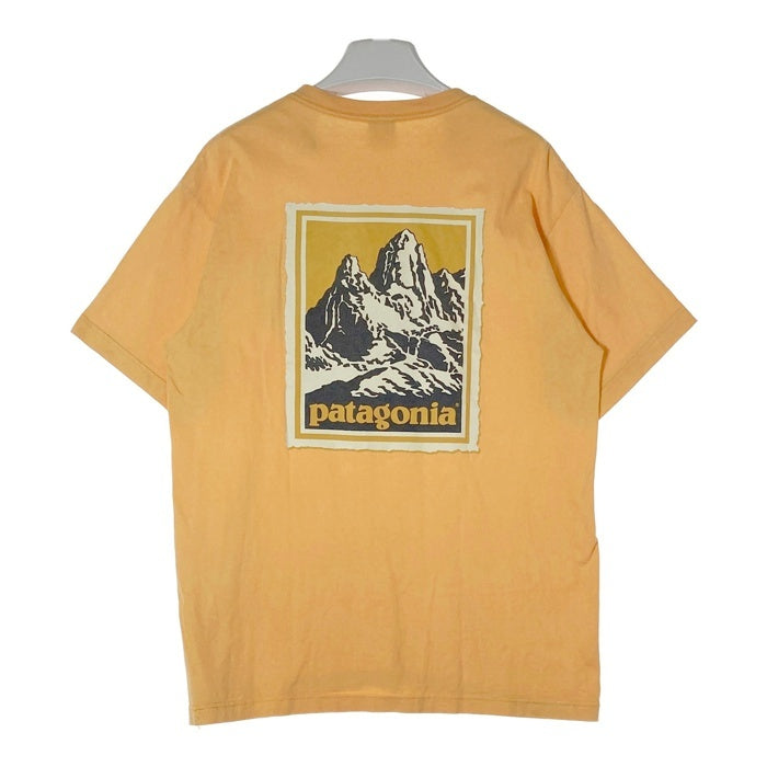 Patagonia パタゴニア 90s USA製 マウンテンロゴ ORGANIC COTTON  Tシャツ 両面プリント イエロー sizeM 瑞穂店