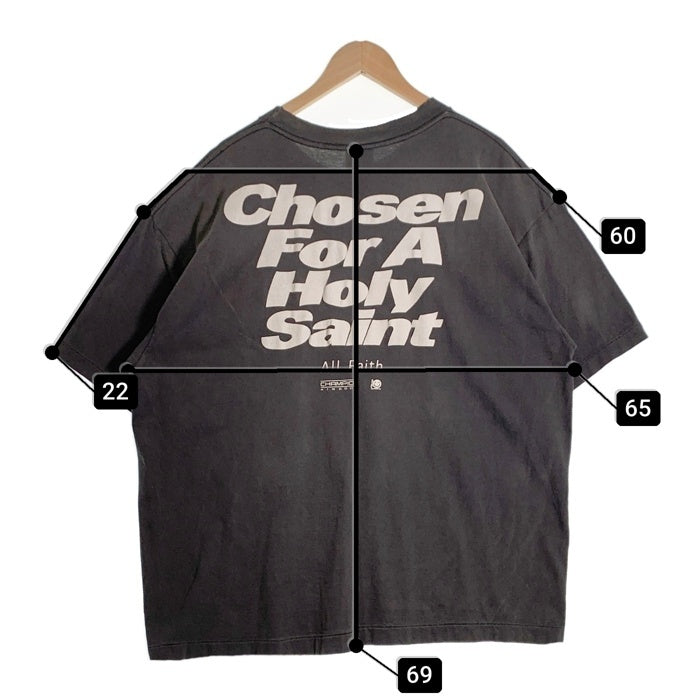 SAINT Mxxxxxxセントマイケル 24AW SS TEE CHOSEN ヴィンテージ加工 プリントTシャツ フェードブラック SM-YS1-0000-004 Size XL 福生店