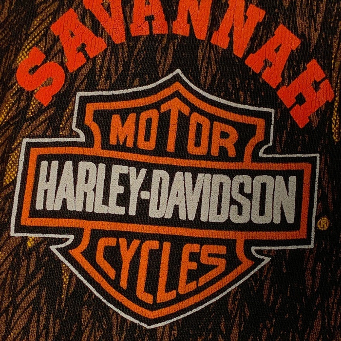 90's HARLEY-DAVIDSON ハーレーダビッドソン イーグル オーバープリント Tシャツ ブラック USA製 Size L 福生店