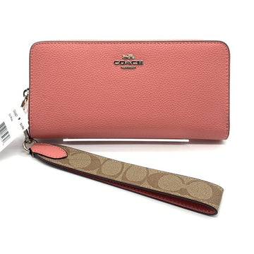 COACH コーチ CK427 ラウンドファスナーレザーウォレット 長財布 ピンク 福生店