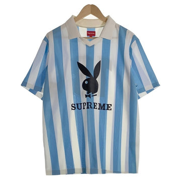 SUPREME シュプリーム 18SS PLAYBOY プレイボーイ Soccer Jersey サッカージャージー ゲームシャツ ホワイト ライトブルー Size M 福生店