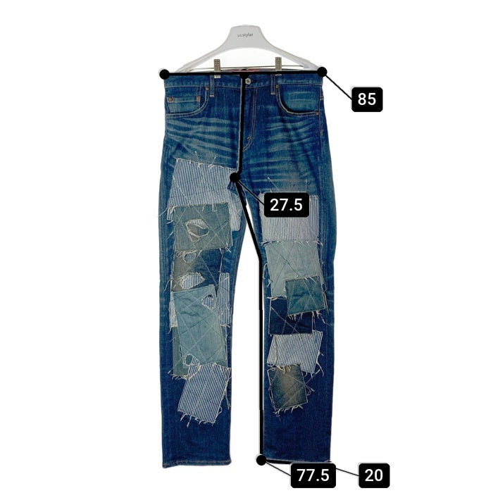 JUNYA WATANABE COMME des GARCONS MAN ジュンヤワタナベ コムデギャルソンマン Levi's リーバイス WA-P203 AD2017 513 パッチワーク レザーポケット デニムパンツ インディゴ sizeM 瑞穂店