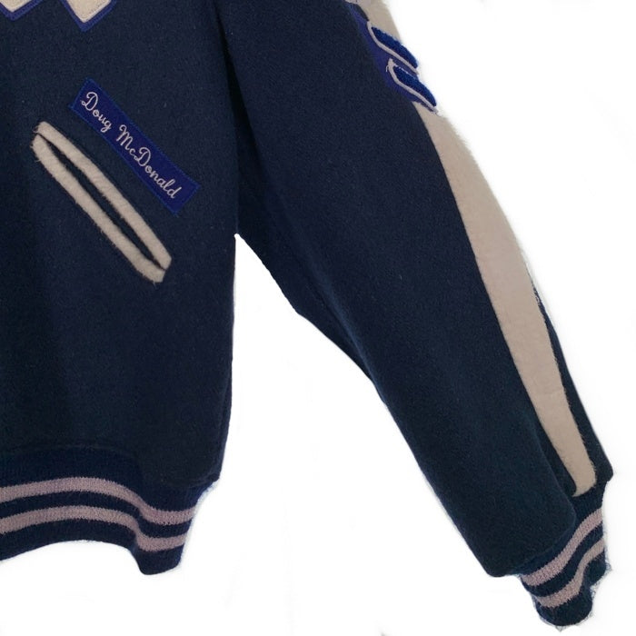 80`s BUTWIN バトウィン USA製 ウール スタジアムジャケット スタジャン ネイビー Size 42 福生店