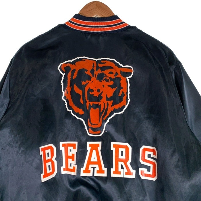 90's NFL LOCKER LINE ロッカーライン CHICAGO BEARS シカゴ ベアーズ ナイロン スタジャン スタジアム ジャケット ネイビー USA製 Size L 福生店