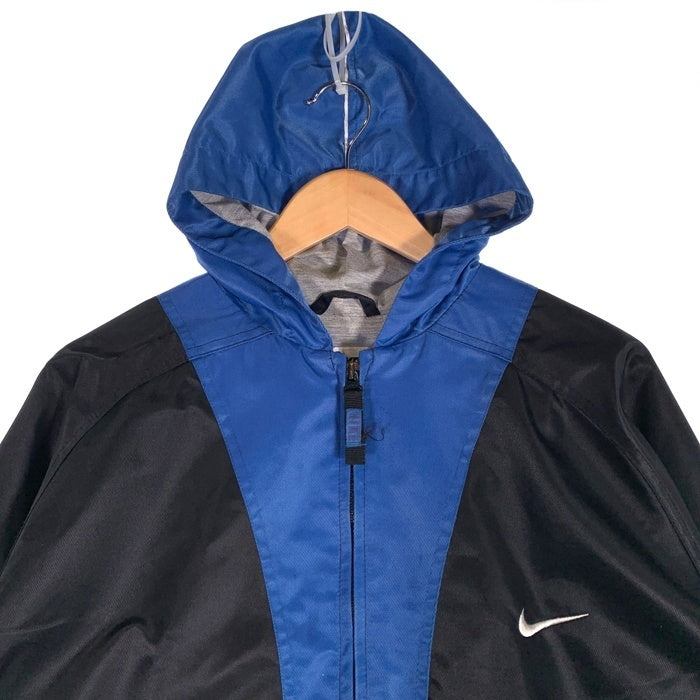 90-00's NIKE ナイキ ジップアップジャケット パーカー ブラック ブルー ポリエステル 白タグ Size XL(18-20) 福生店