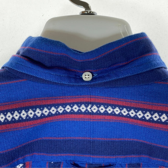 GITMAN BROTHERS ギットマンブラザーズ USA製 ストライプ プルオーバー 長袖シャツ ブルー sizeM 瑞穂店