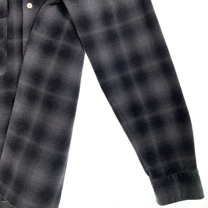 Liberaiders リベレイダース 18AW PLAID FLANNEL SHIRT オンブレチェック オープンカラーフランネルシャツ ブラック グレー 77101 Size L 福生店