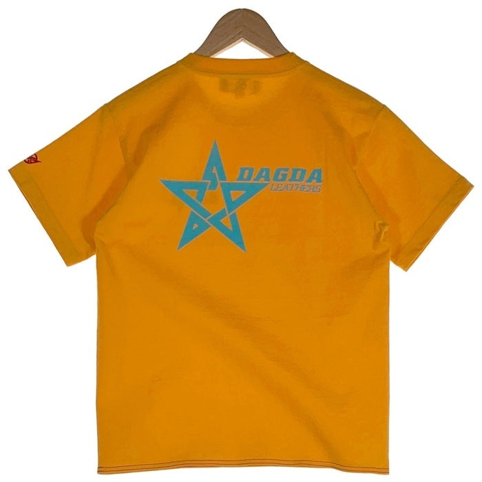 Dagda Leathers ダグダレザーズ プリントTシャツ 袖刺繡 イエロー 旧マッコイ 滝沢氏 1 Size S 福生店