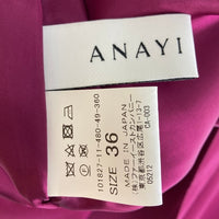 ANAYI アナイ スカート ブルツイル タックスカート リボン ワインレッド size36 瑞穂店