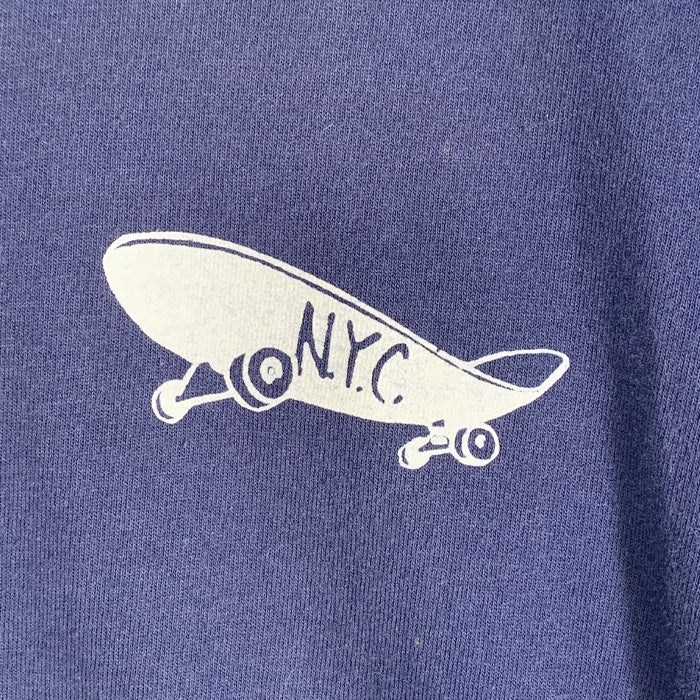90's SKATE N.Y.C. スケートニューヨーク DIVISION プリントTシャツ ネイビー フルーツオブザルーム Size L 福生店