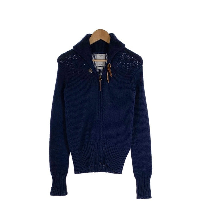VISVIM ビズビム STURGIS SWEATER F.Z ショールカラー ジップアップウールセーター ネイビー 0113205012005 Size 0 福生店