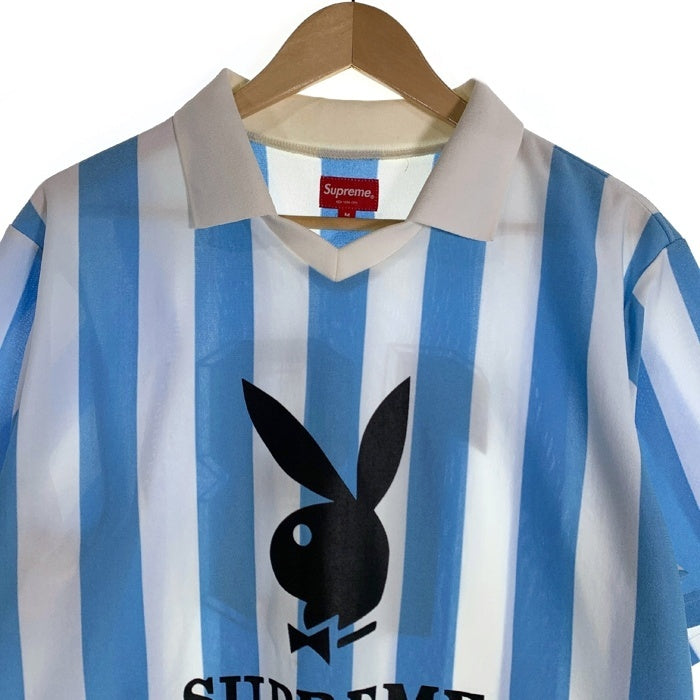 SUPREME シュプリーム 18SS PLAYBOY プレイボーイ Soccer Jersey サッカージャージー ゲームシャツ ホワイト ライトブルー Size M 福生店