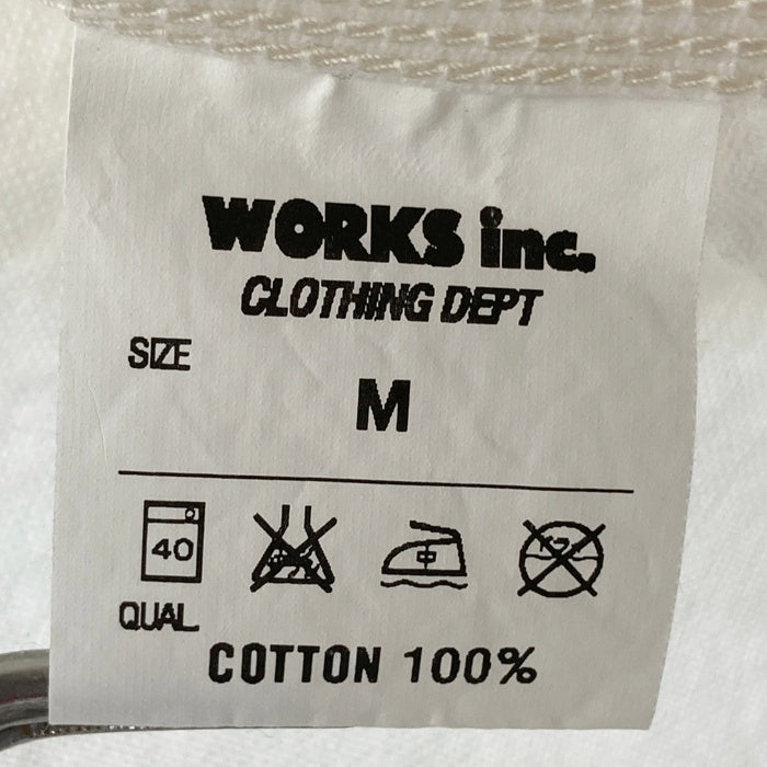 Triple Works トリプルワークス マチ付き ワークシャツ 長袖 コットン ホワイト アイアンハート Size M 瑞穂店